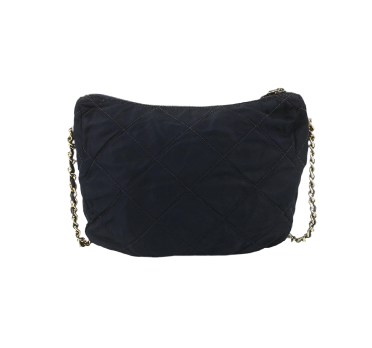 Pre-Owned Prada Quilted Nylon Chain Shoulder Bag (Blue)