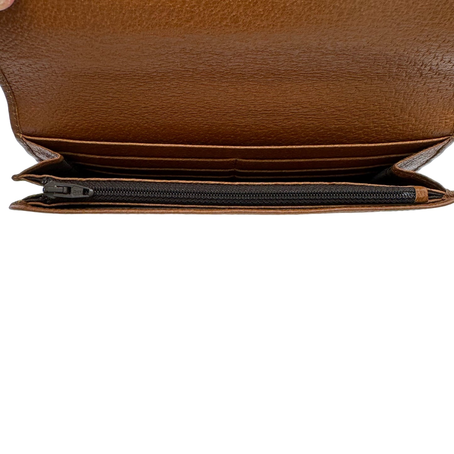 Pre-Owned Celine Leather Long Wallet (Cognac) CEL.S.1000