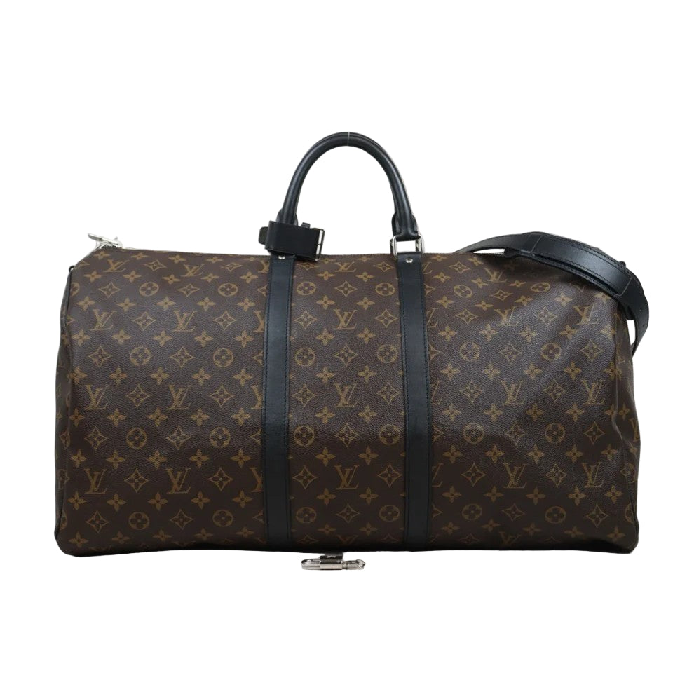 Pre-Owned Louis Vuitton Keepall 55 Bandoulier Monogram Macassar Canvas Travel Bag LOU.T.1013