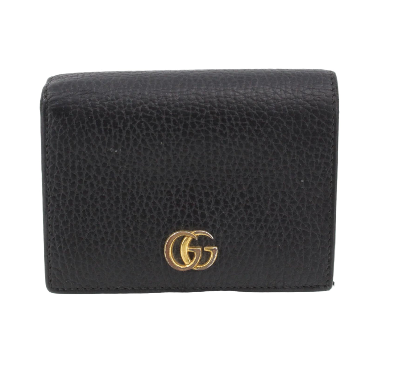 Pre-Owned Gucci Marmont Leather Bifold Card Case (Black) GUC.S.1018