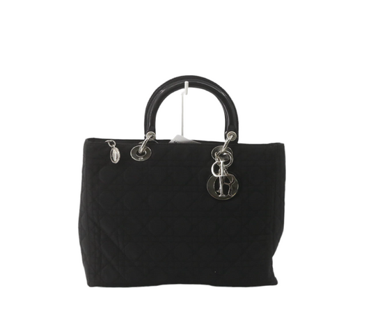 Pre-Owned Dior Lady Dior Large Nylon Top Handle Bag