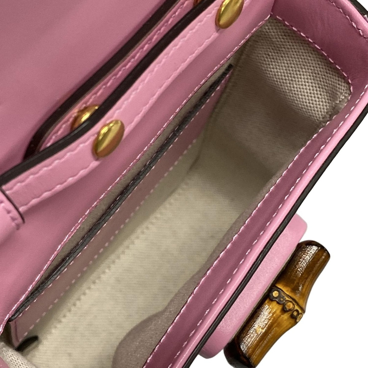 Pre-Owned Gucci Mini Bamboo Top Handle 3 Way Leather Crossbody Bag (Pink)