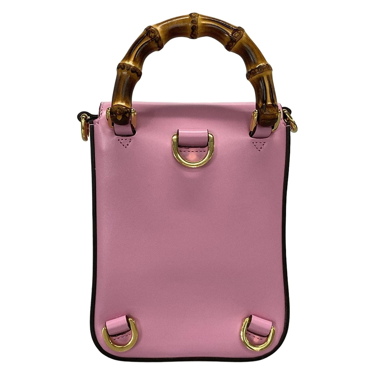 Pre-Owned Gucci Mini Bamboo Top Handle 3 Way Leather Crossbody Bag (Pink)