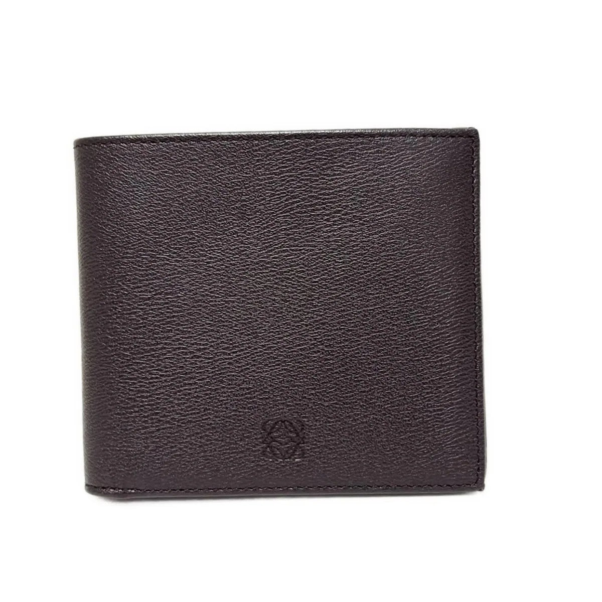 Preowned Loewe Men's Bill Soft Grained Leather Wallet (Brown)