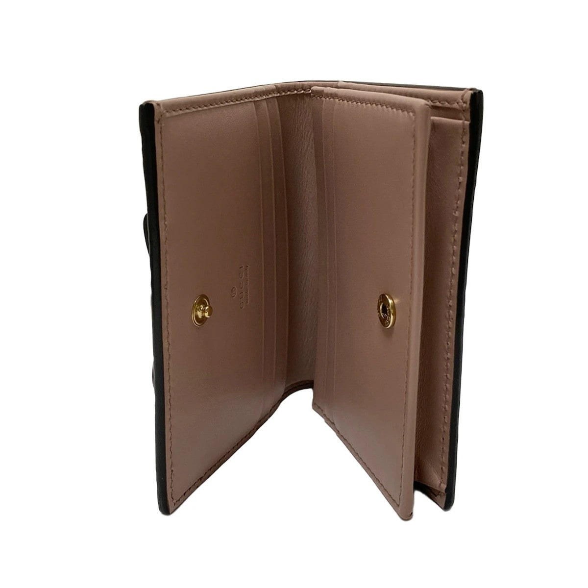 Pre-Owned Gucci Bowie Guccissma Leather Bifold Card Case (Blush) GUC.S.1014