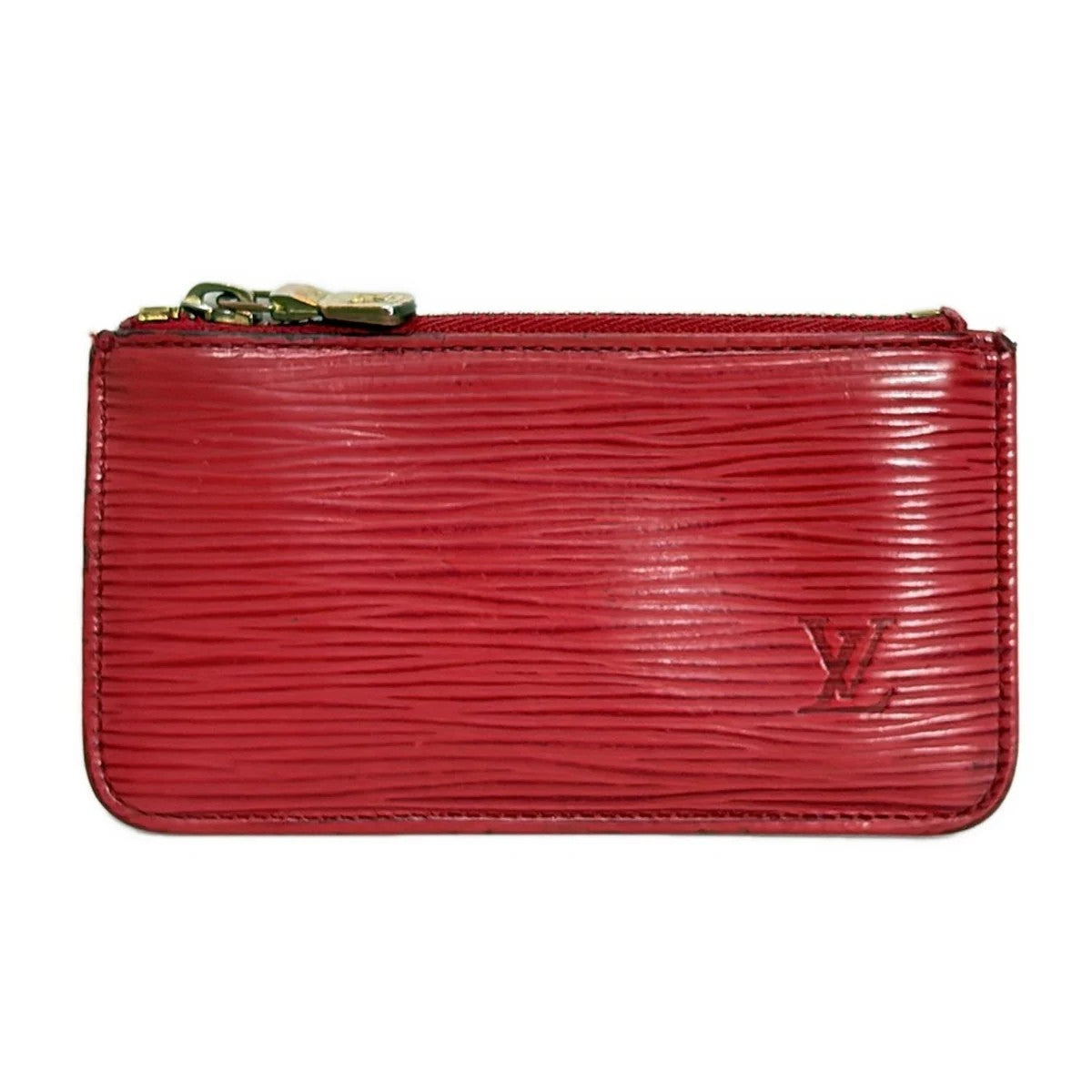 Pre-Owned Louis Vuitton Pochette Cle Coin Epi Leather Key Pouch (Red)