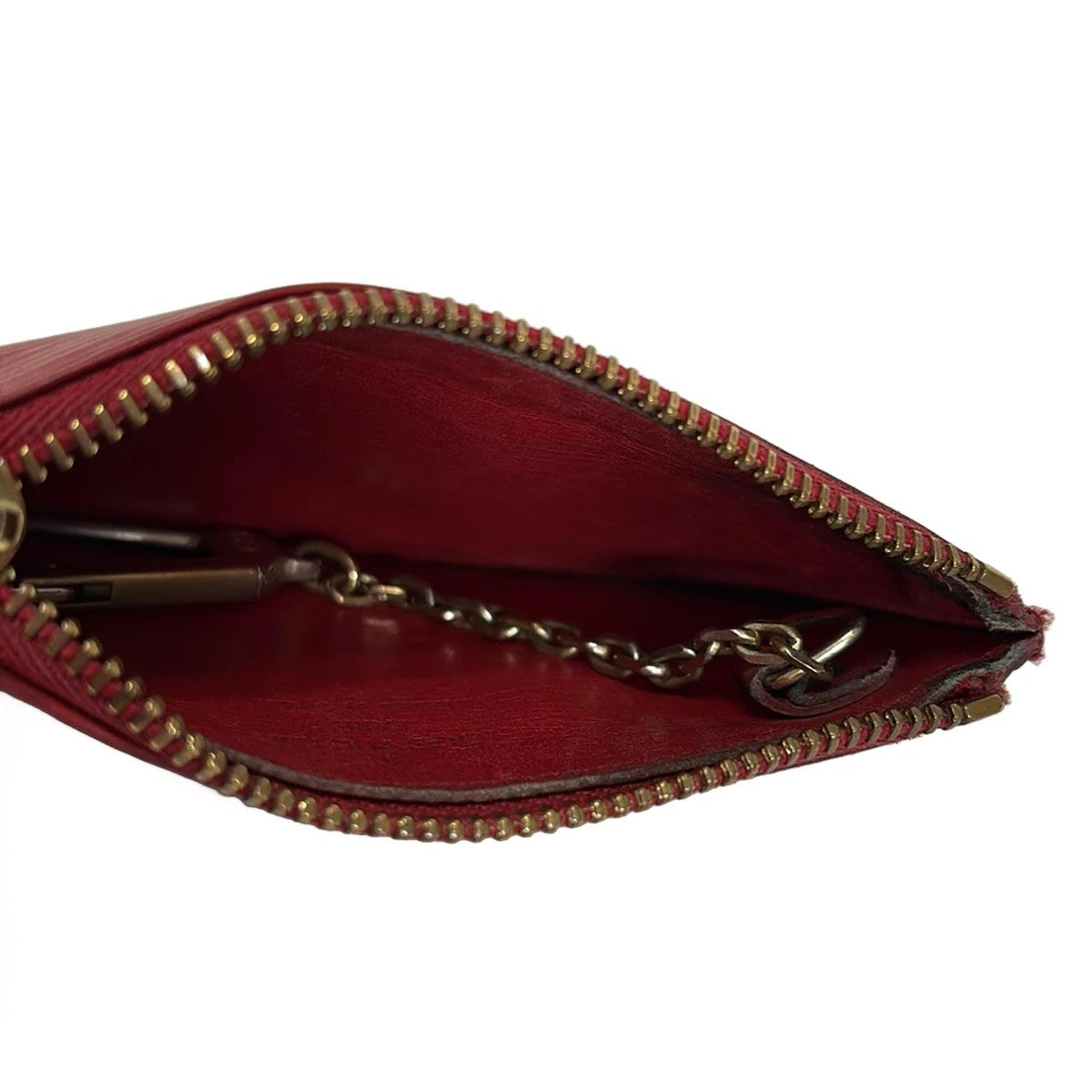 Pre-Owned Louis Vuitton Pochette Cle Coin Epi Leather Key Pouch (Red)