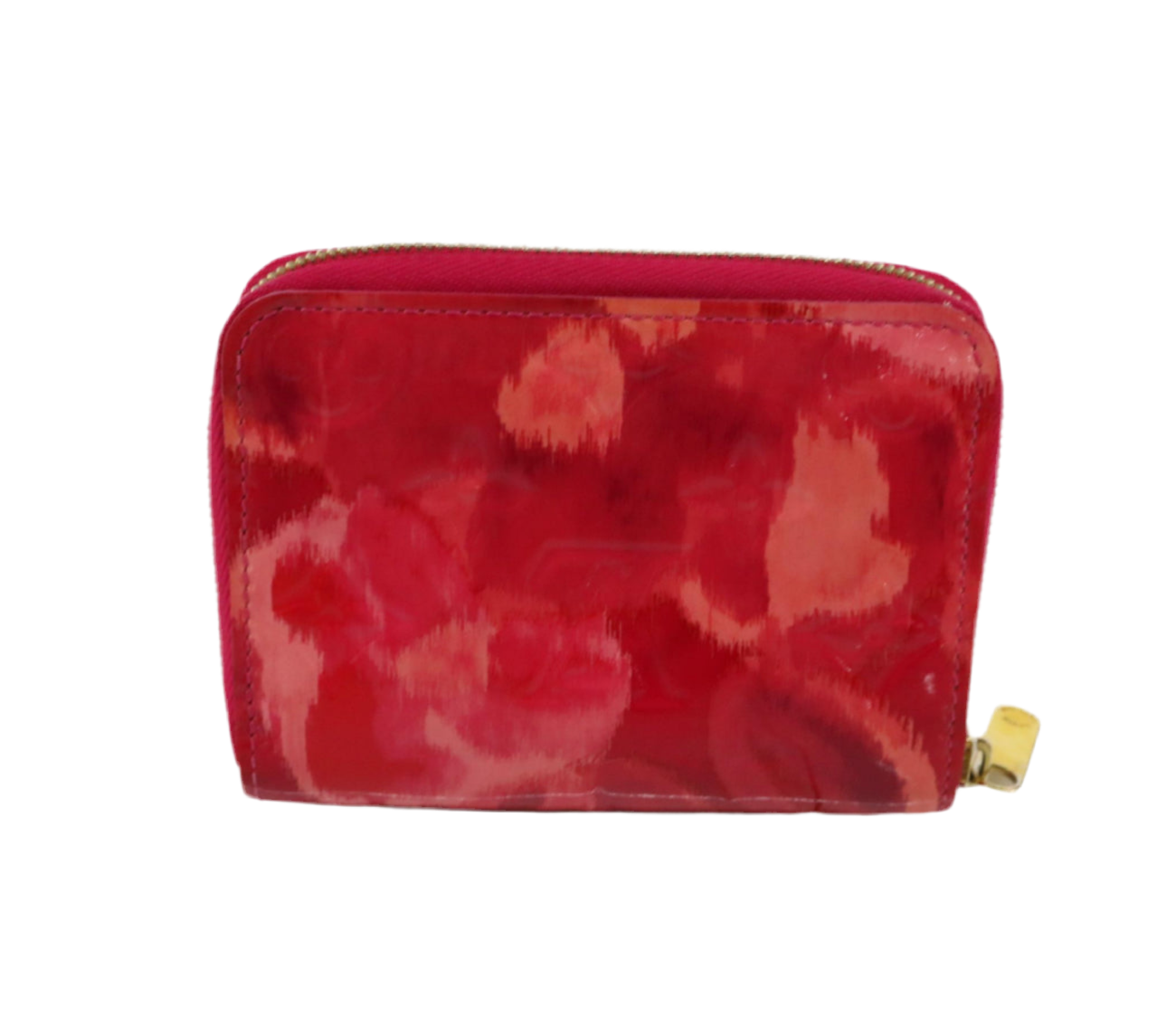 Preowned Louis Vuitton Zippy Coin Purse Ikat Flower Vernis Leather Wallet (pink)