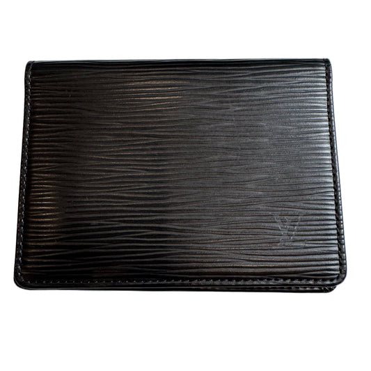 Pre-Owned Louis Vuitton Porto 2 Cult Vertical Epi Leather Card Holder (Black) LOU.S.1136