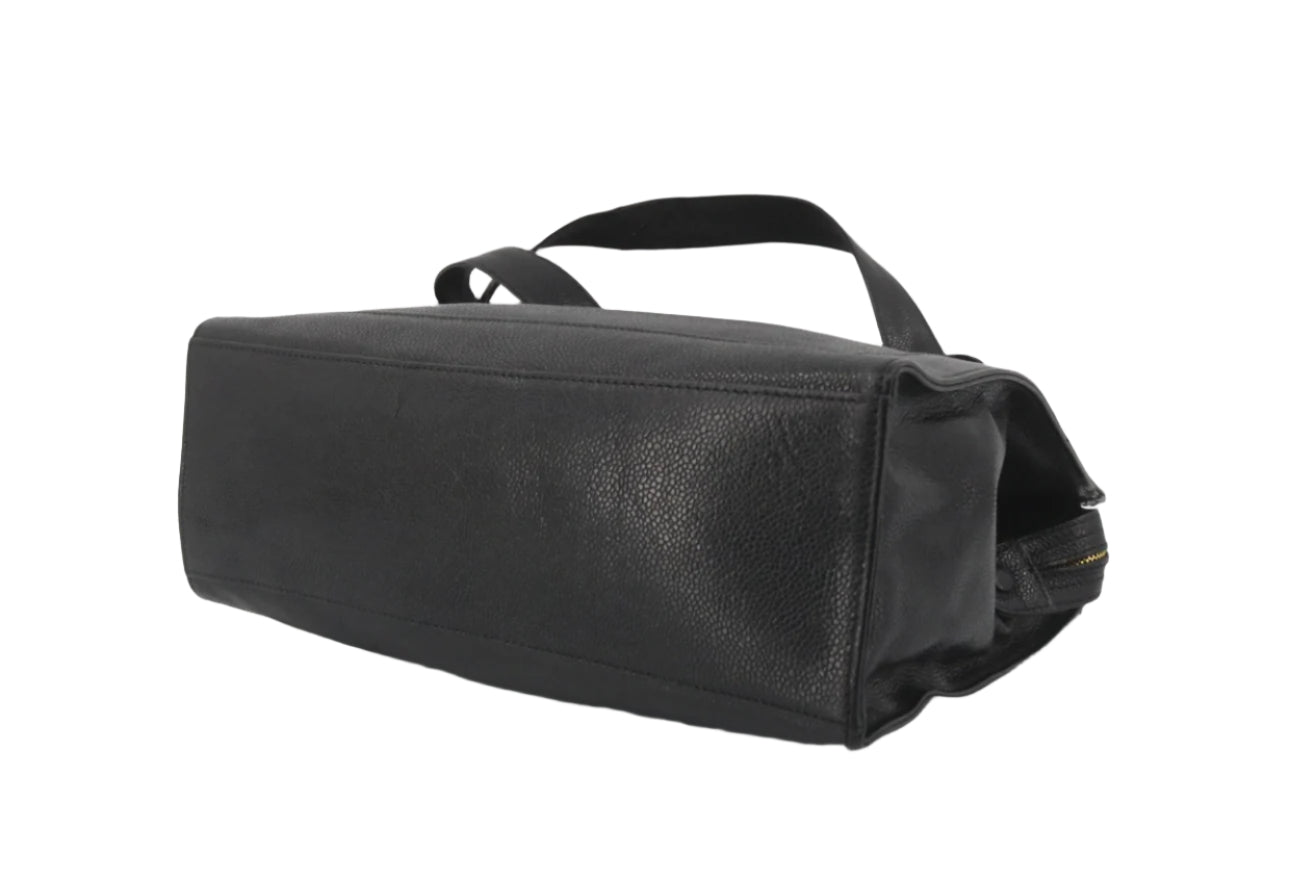 Pre-Owned Chanel Vintage Shopper with Turn Lock Caviar Leather Tote