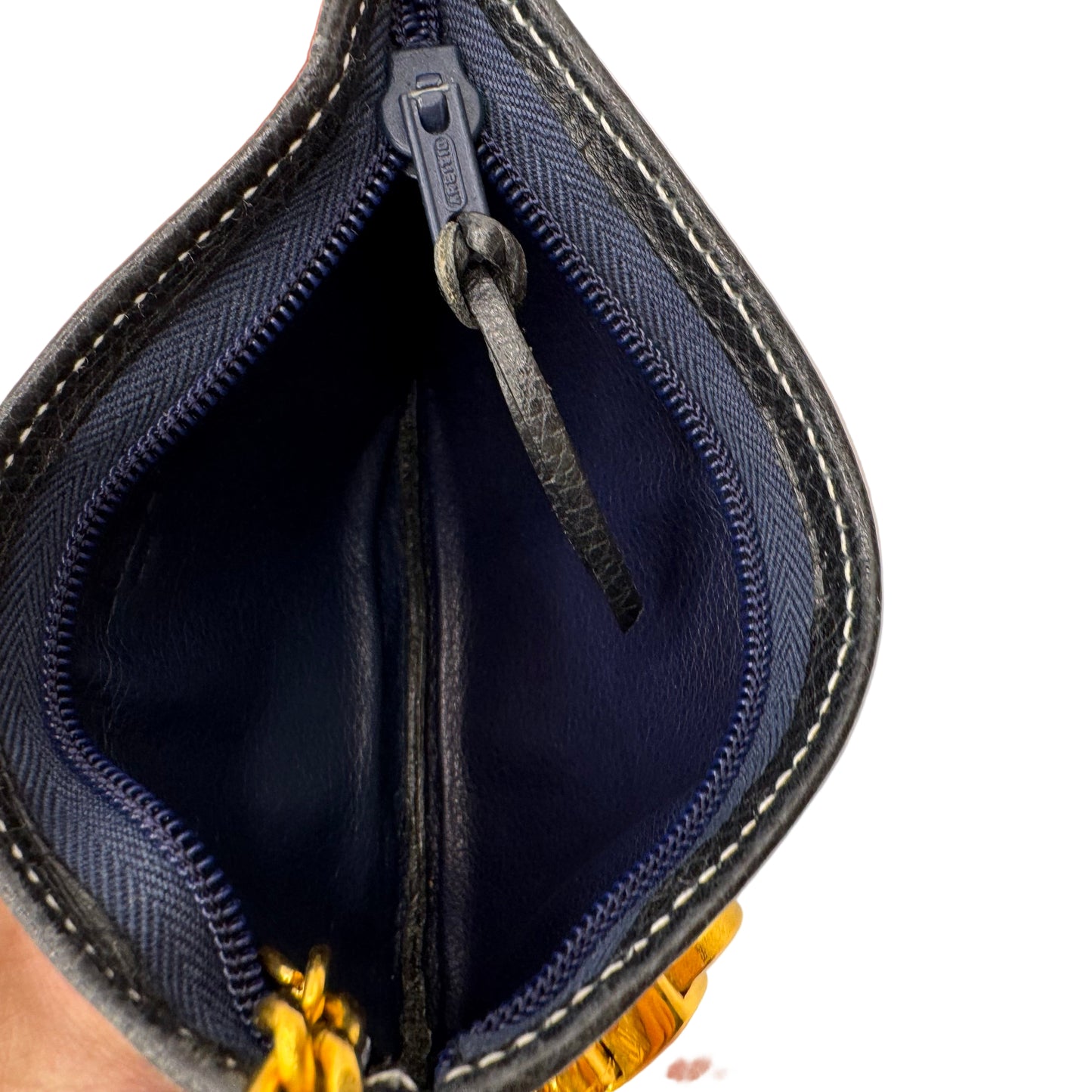 Pre-Owned Loewe Card and Coin Leather Pouch (Navy) LOE.S.1000