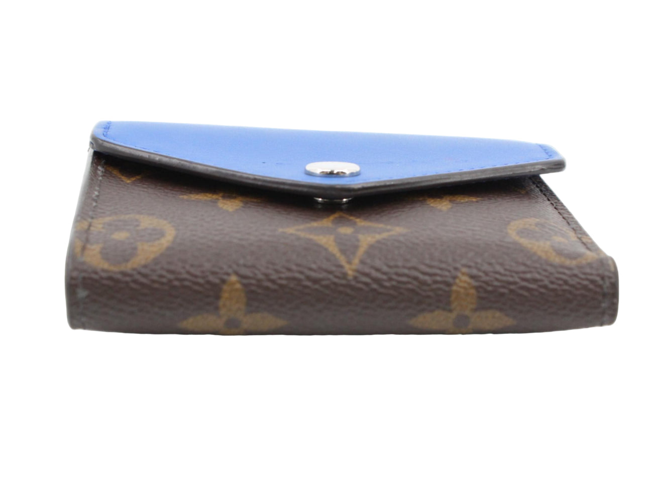 Pre-Owned Louis Vuitton Zoe Blue Leather & Monogram Canvas Wallet- LOU.S.1153