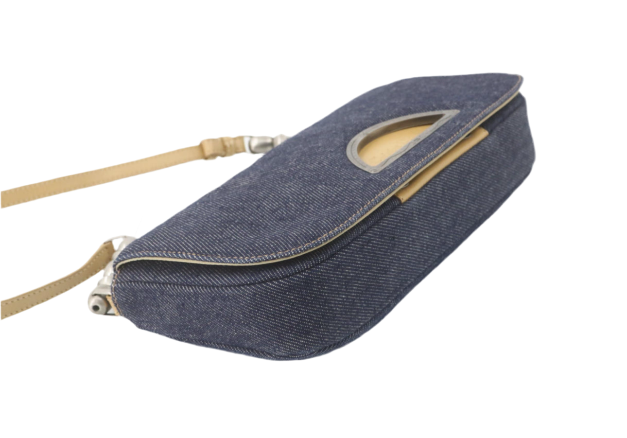 Pre-Owned Dior Malice Denim Shoulder Bag (Blue)