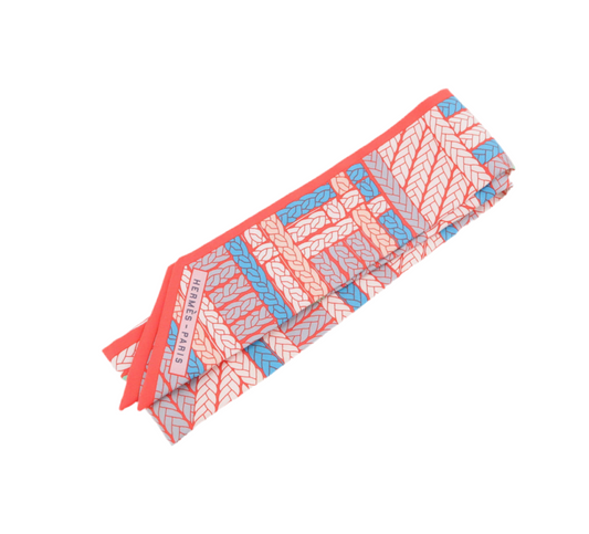 Pre-Owned Hermes Silk Twilly Orange