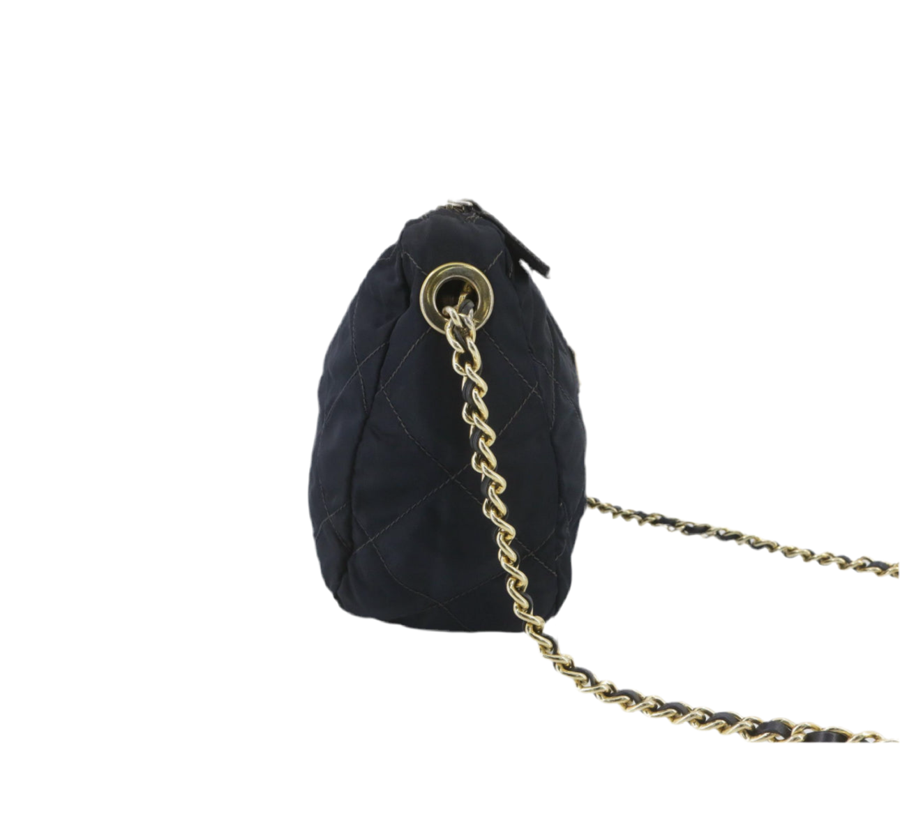 Pre-Owned Prada Quilted Nylon Chain Shoulder Bag (Blue)