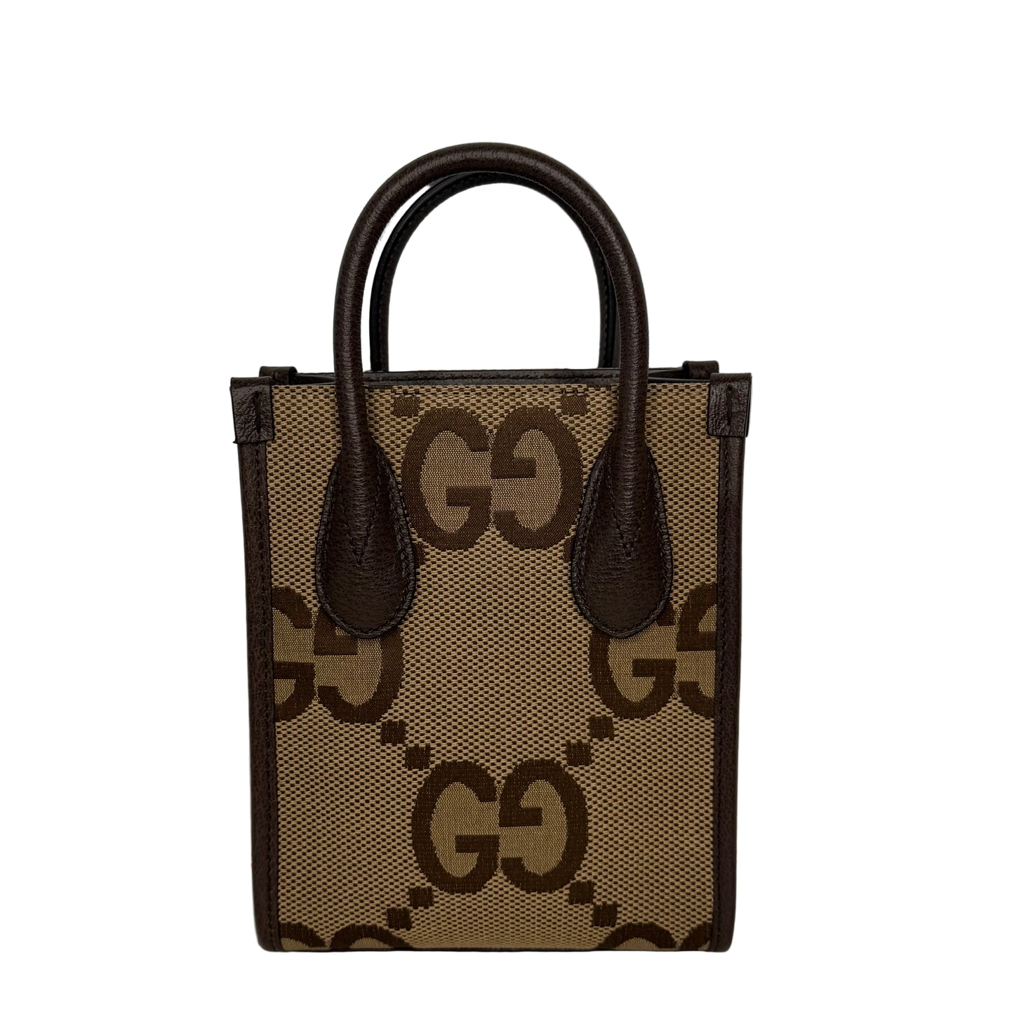 Pre-Owned Gucci Jumbo Mini Web Canvas & Leather Tote Crossbody GUC.B.1043