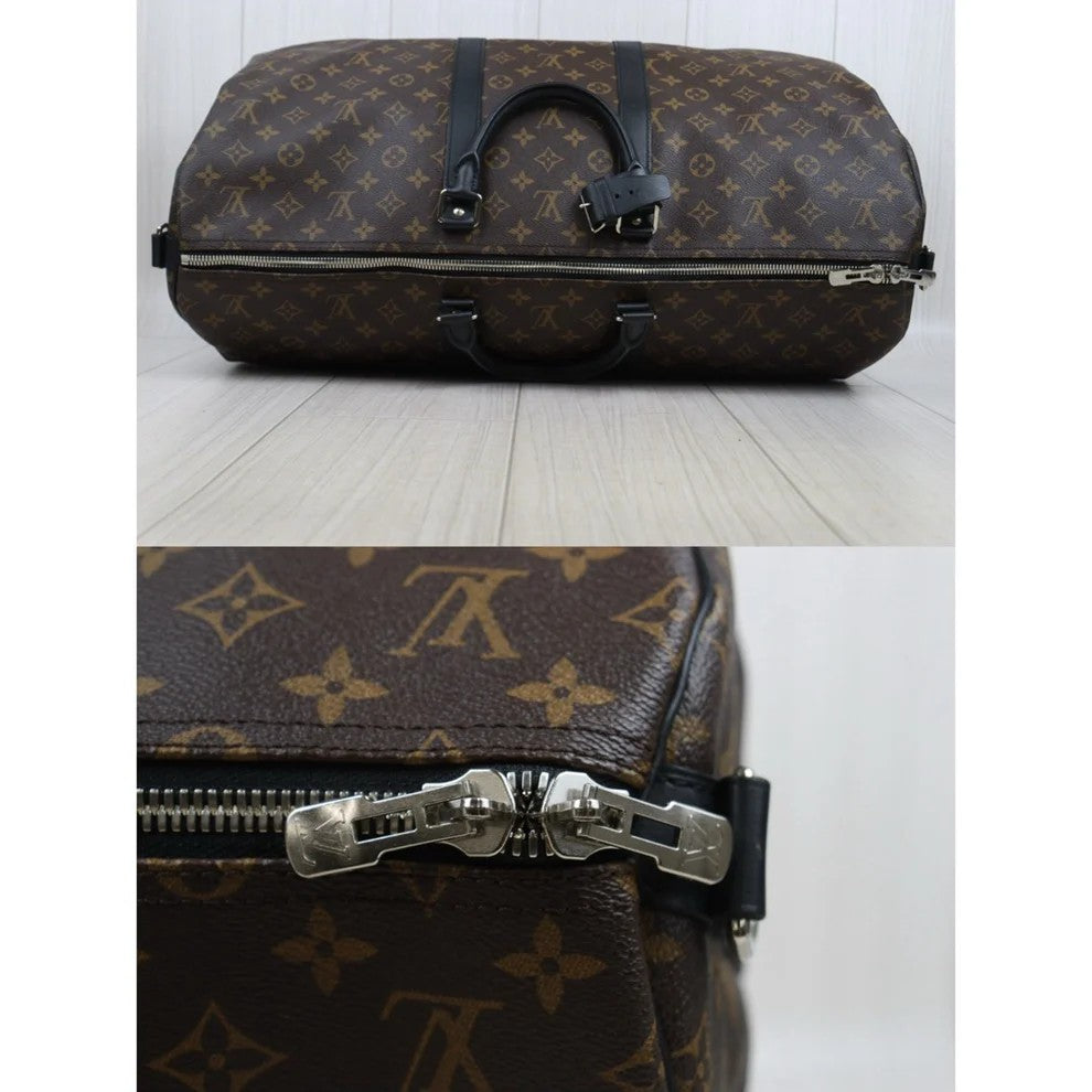 Pre-Owned Louis Vuitton Keepall 55 Bandoulier Monogram Macassar Canvas Travel Bag LOU.T.1013