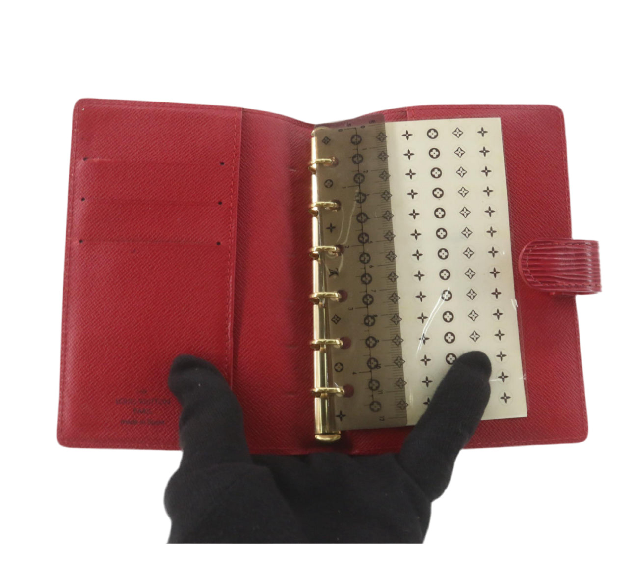 Preowned Louis Vuitton Small Ring Agenda Epi Leather (Red)-LOU.S.1090