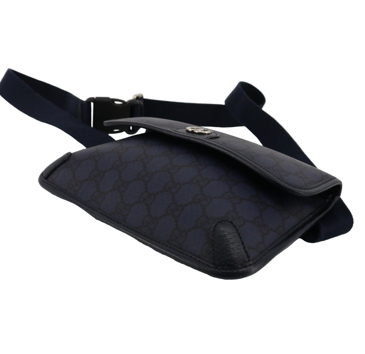 Pre-Owned Gucci GG Supreme Coated Canvas Belt Bag (Navy) GUC.B.1032