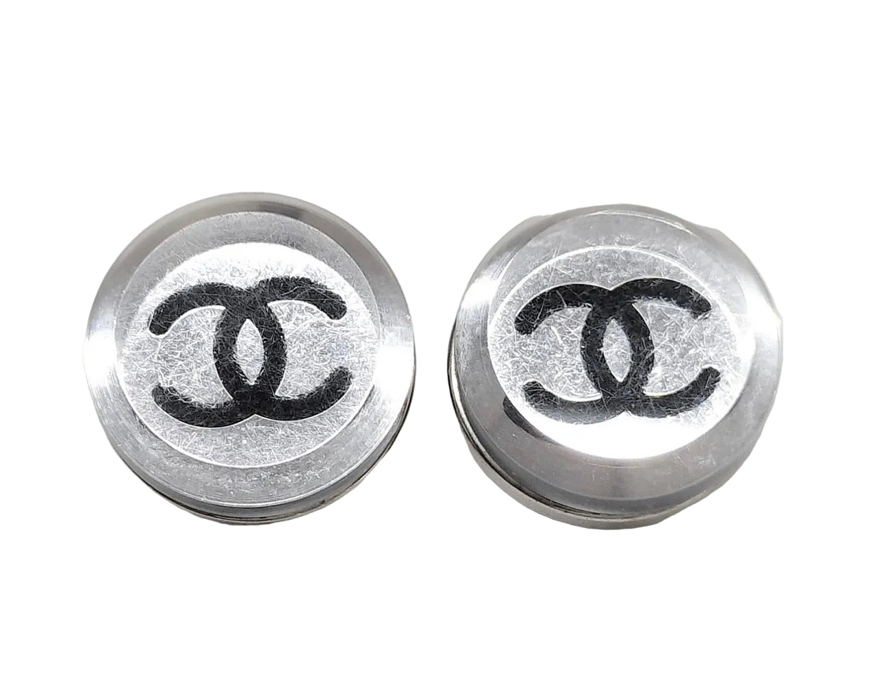 Preowned Chanel Circle Mirror CC 2004 Pierced Earrings-CHA.J.1078