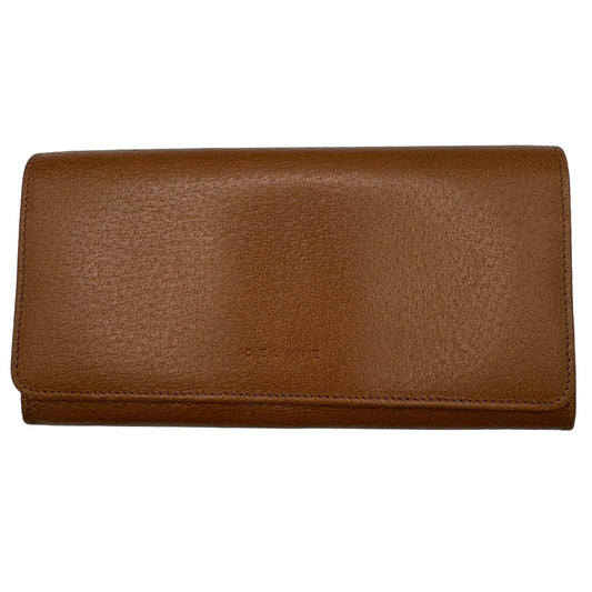 Pre-Owned Celine Leather Long Wallet (Cognac) CEL.S.1000