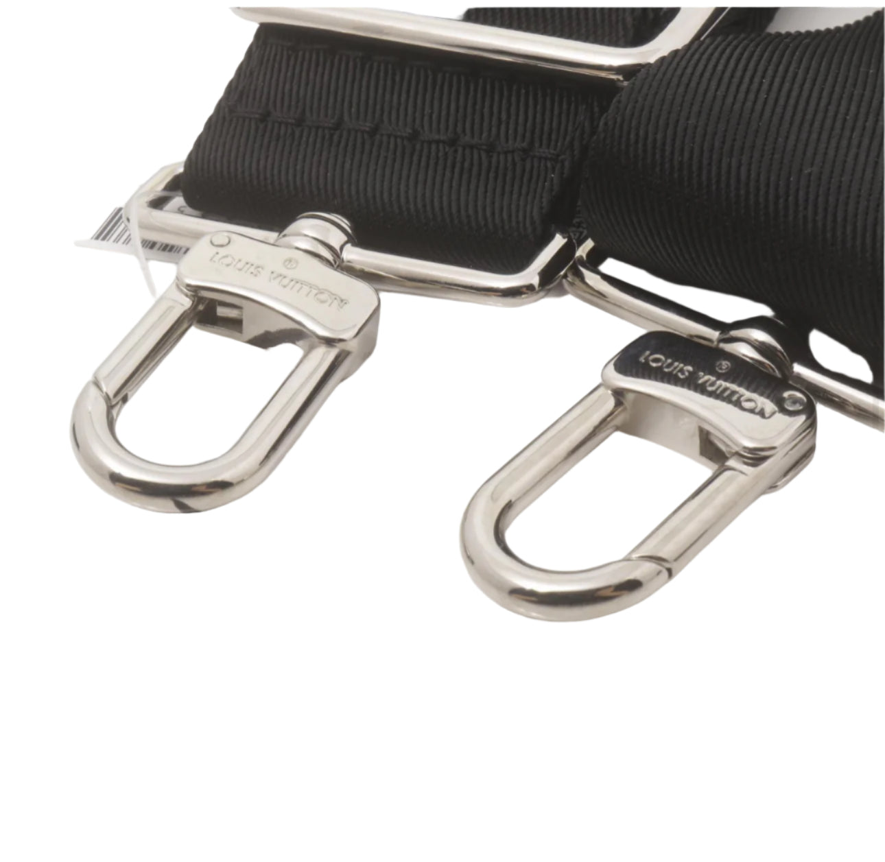 Preowned Louis Vuitton Guitar Strap w/ Silver Hardware (Black)-LOU.S.1079