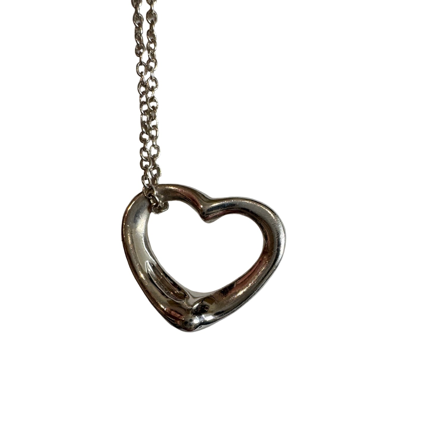 Pre-Owned Tiffany Sterling Silver Open Heart Necklace