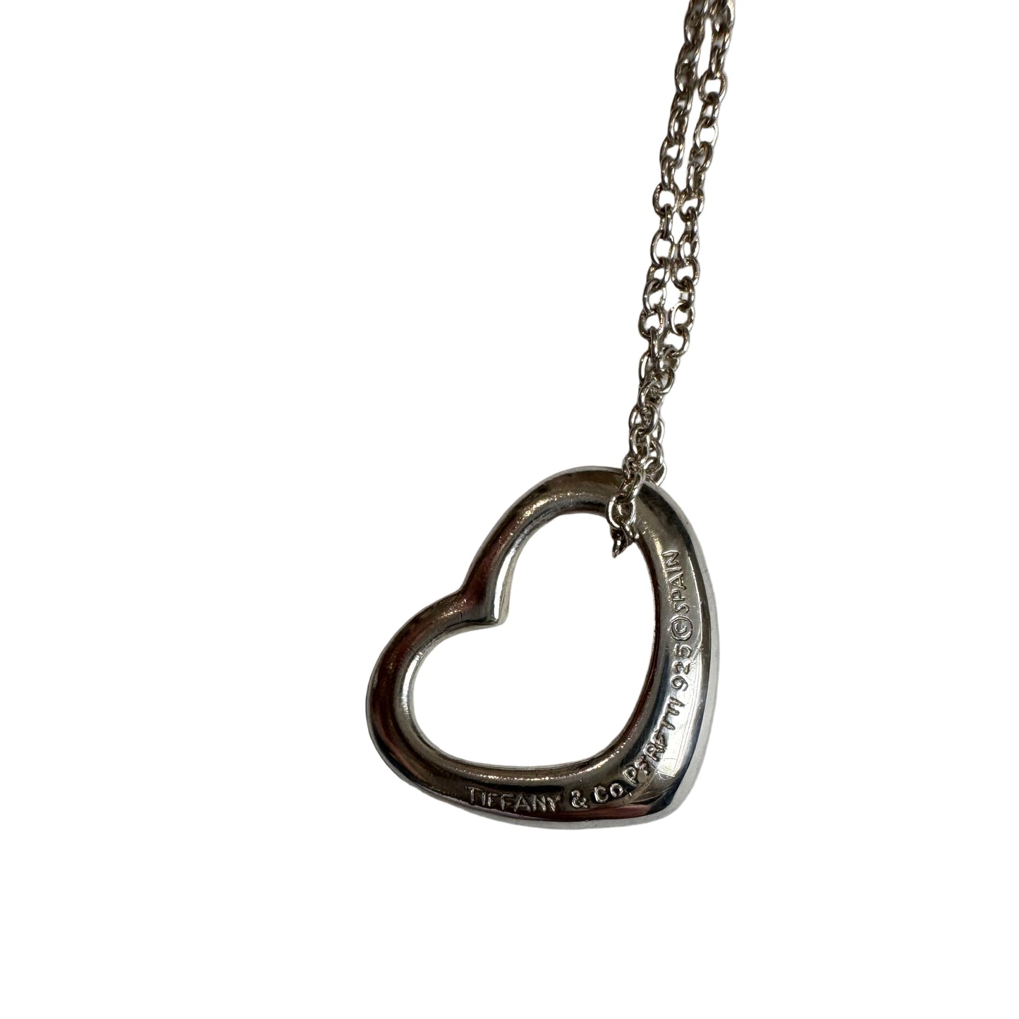 Pre-Owned Tiffany Sterling Silver Open Heart Necklace