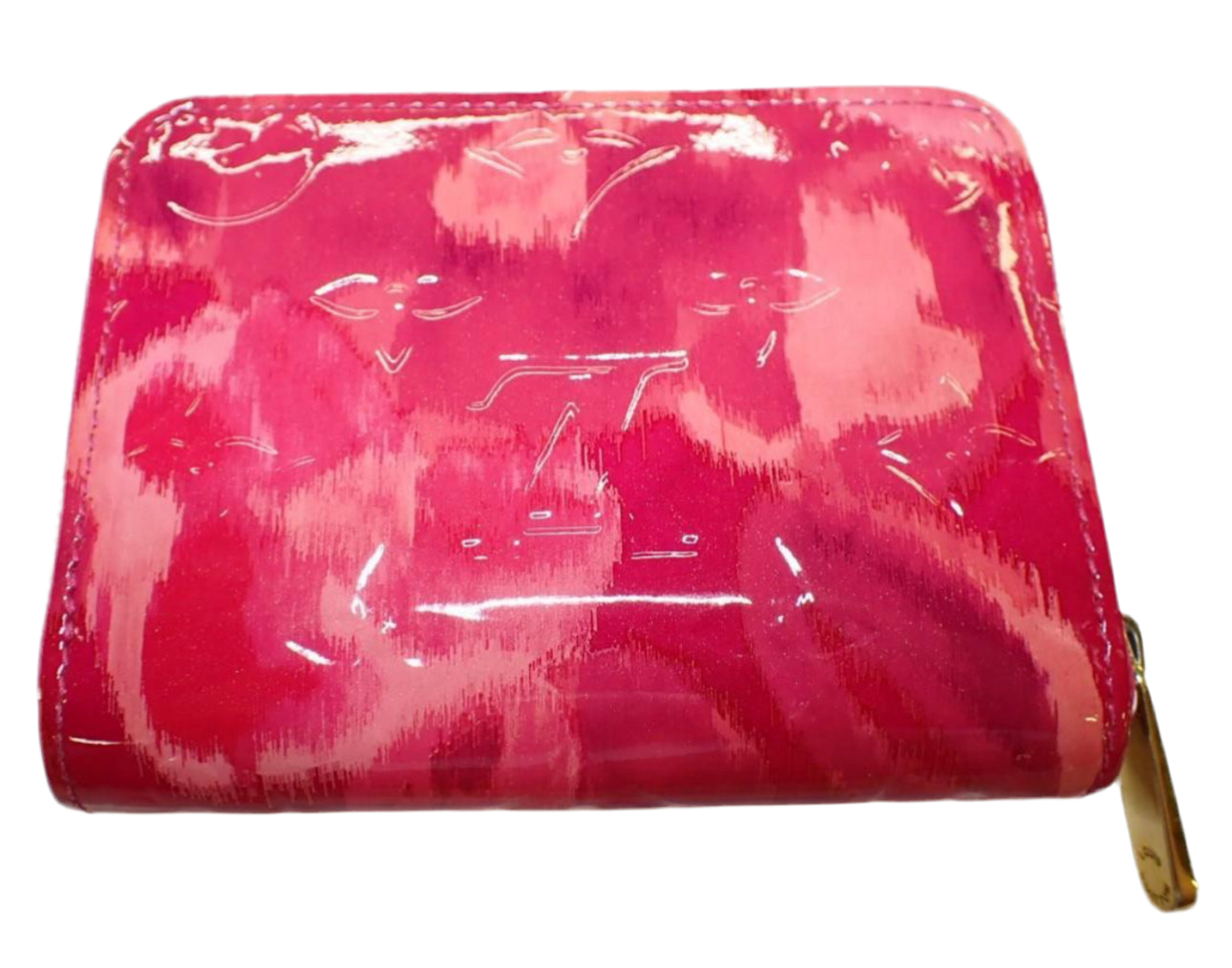Preowned Louis Vuitton Zippy Coin Purse Ikat Flower Vernis Leather Wallet (pink)