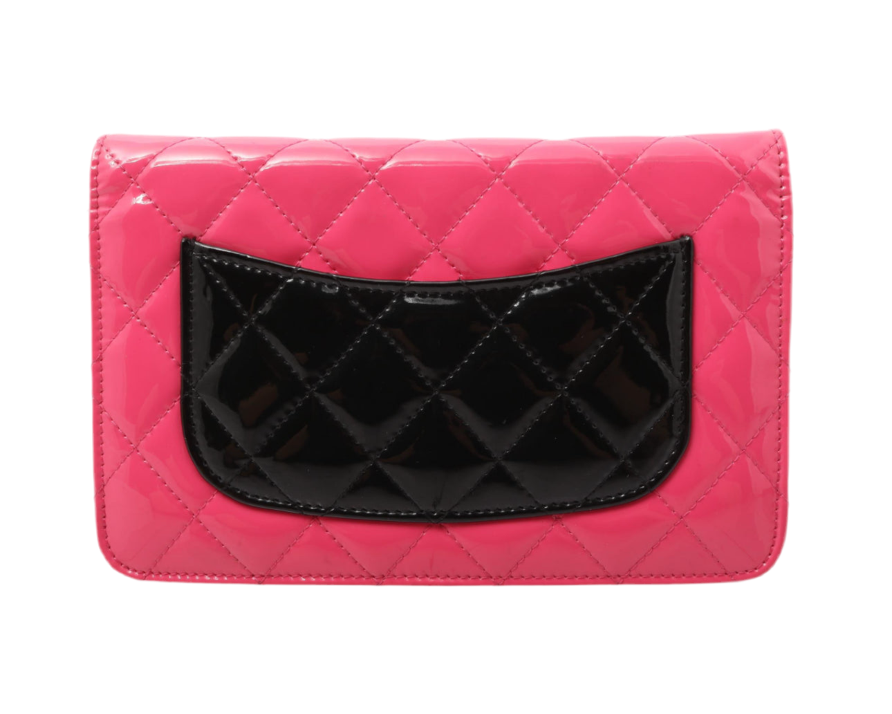 Pre-Owned Chanel WOC Patent Leather Crossbody (Black & Pink)