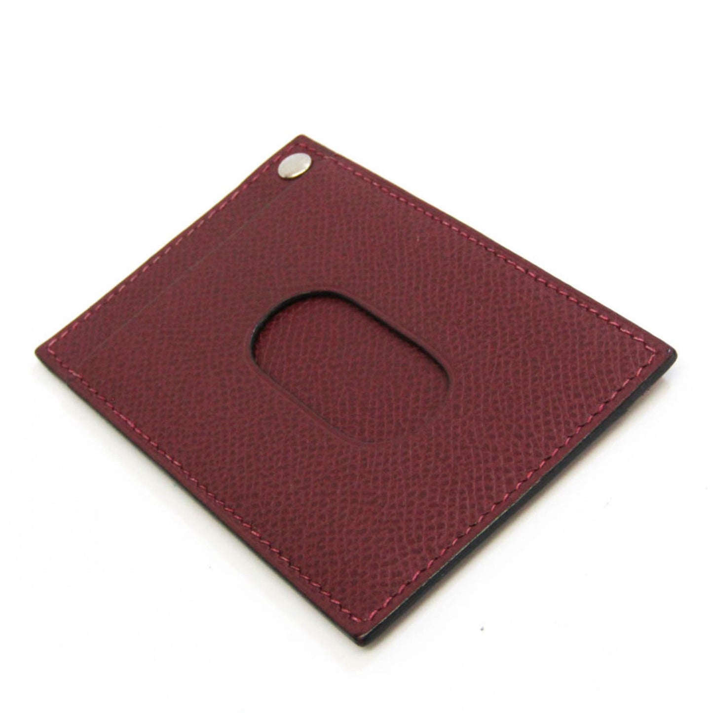Pre-Owned Hermès Pass Case Epsom Leather Card Case (Bordeaux)