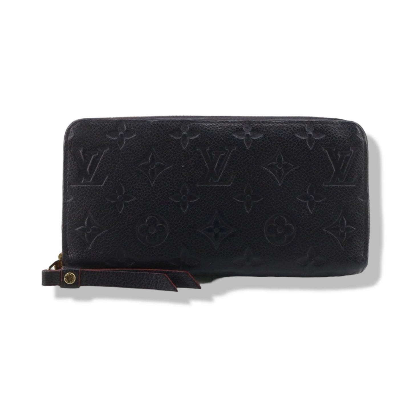 Pre-Owned Louis Vuitton Zippy Long Monogram Empreinte Leather Wallet (Navy)