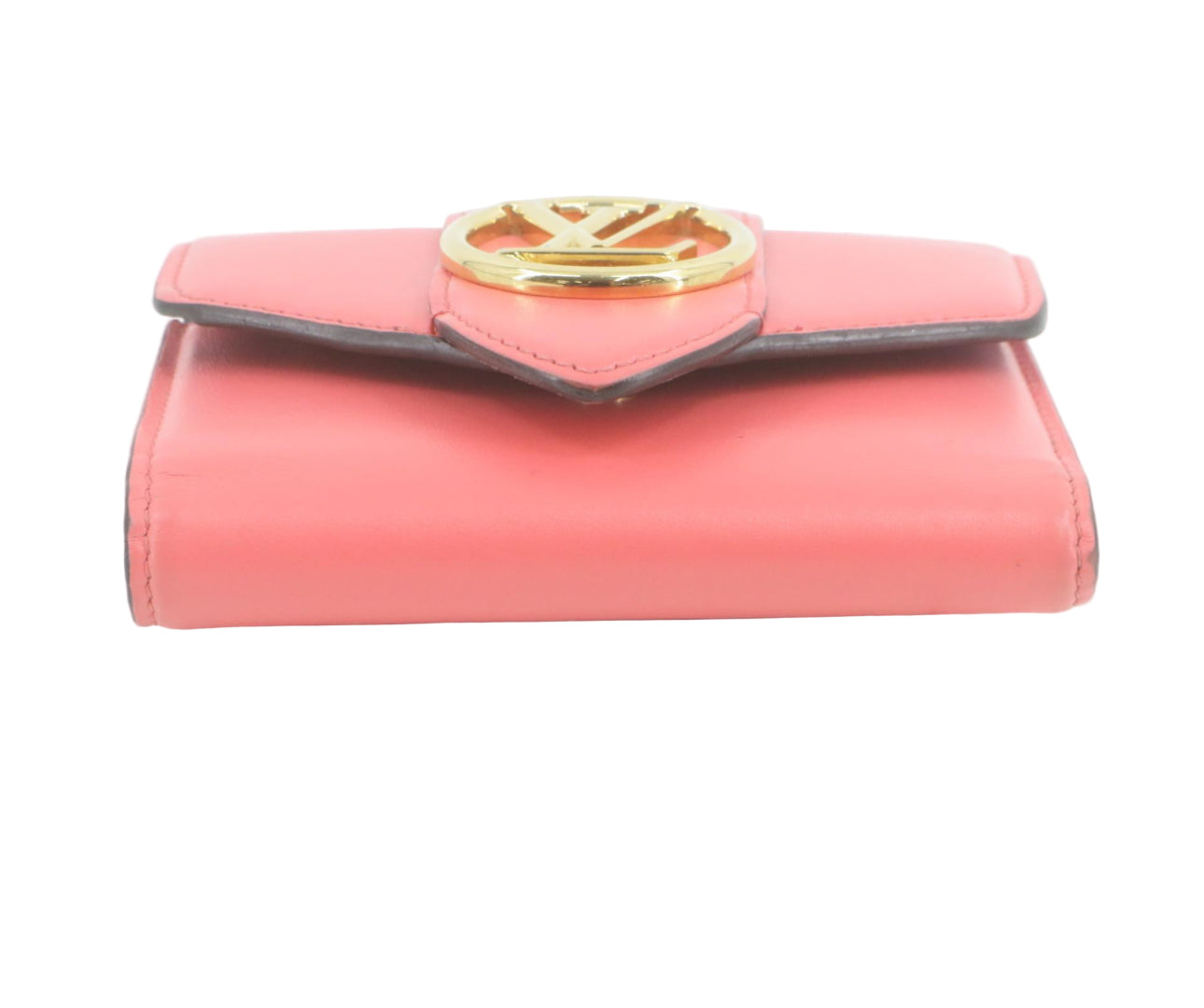 Pre-Owned Louis Vuitton Port Neuf Smooth Leather Bifold Wallet (Pink & Blue) LOU.S.1143