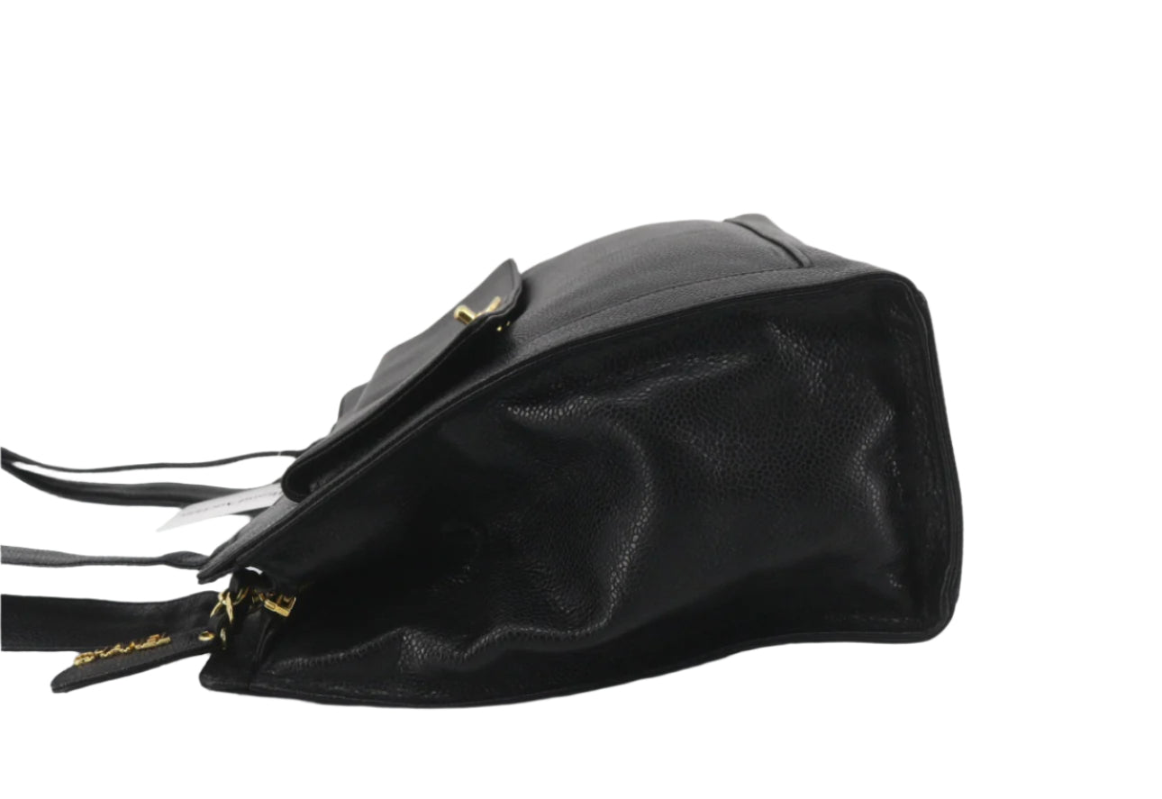 Pre-Owned Chanel Vintage Shopper with Turn Lock Caviar Leather Tote