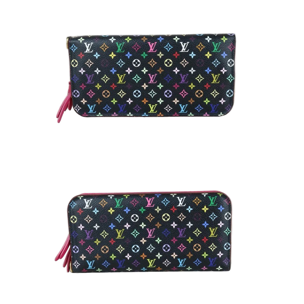 Pre-Owned Louis Vuitton Insolite Long Wallet Monogram Multicolor Takashi Murakami (Black) LOU.S.1104
