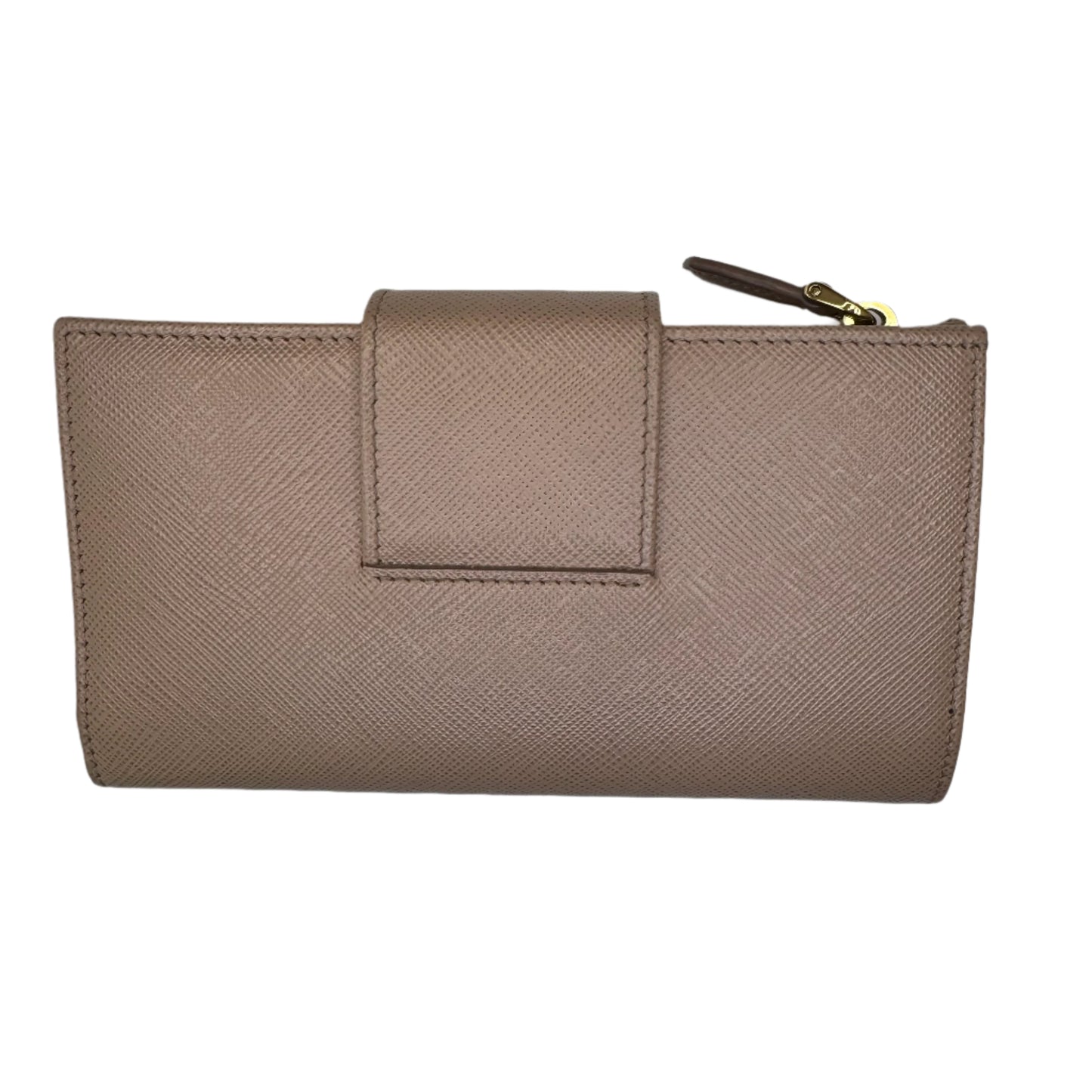 Pre-Owned Prada Long Saffiano Leather Wallet (Beige)