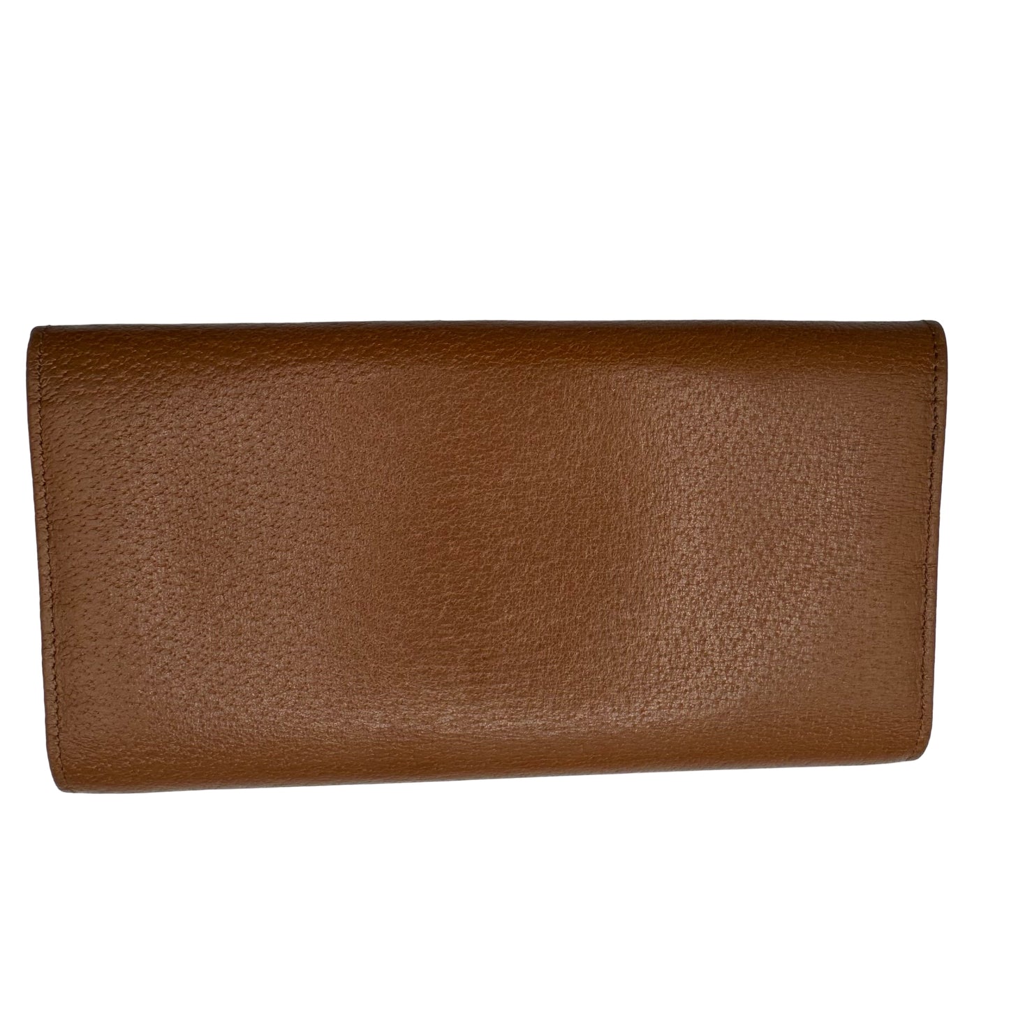 Pre-Owned Celine Leather Long Wallet (Cognac) CEL.S.1000