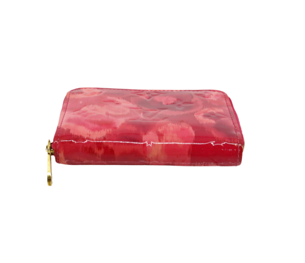 Preowned Louis Vuitton Zippy Coin Purse Ikat Flower Vernis Leather Wallet (pink)