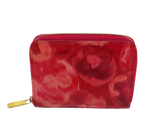 Preowned Louis Vuitton Zippy Coin Purse Ikat Flower Vernis Leather Wallet (pink)