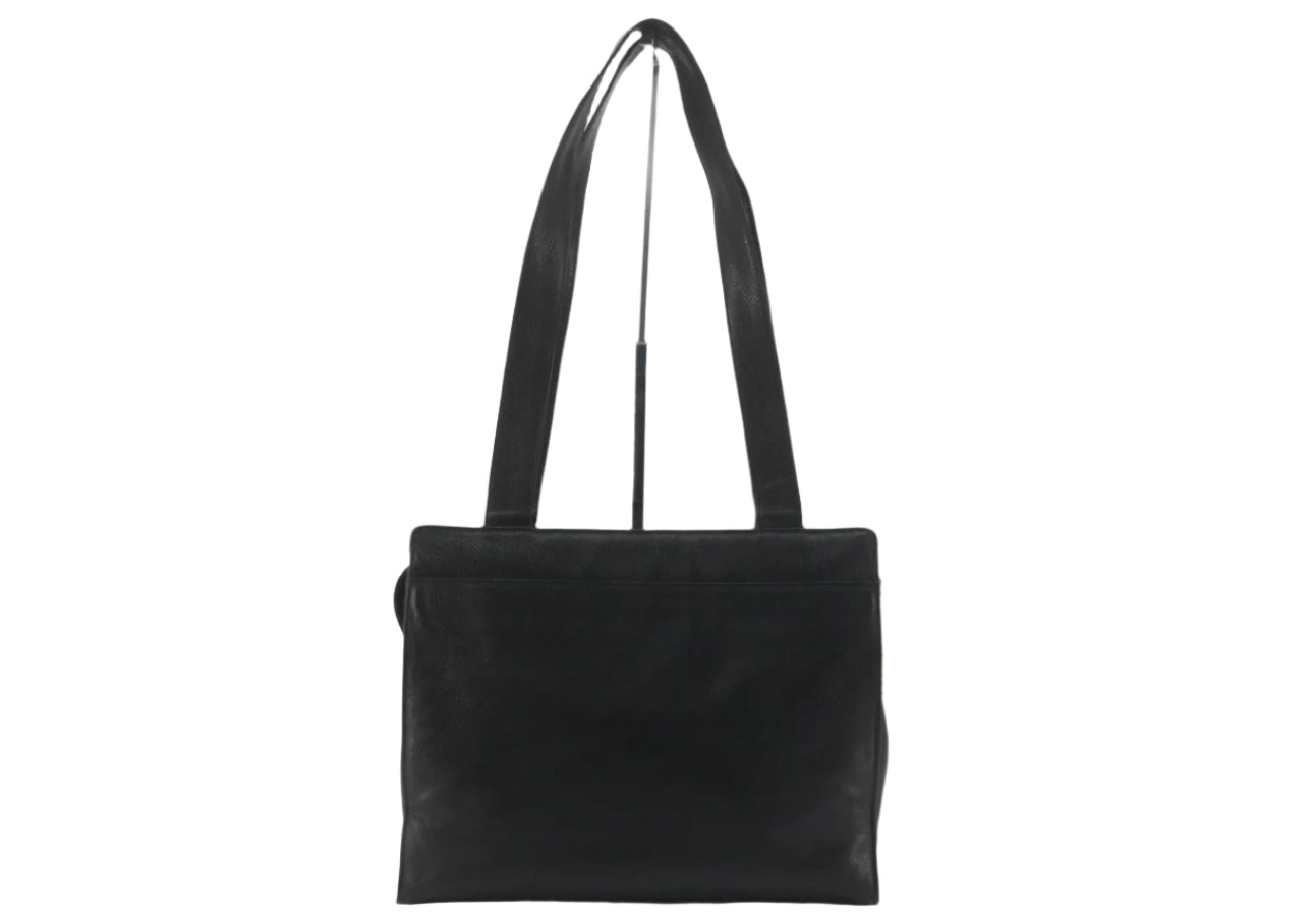 Pre-Owned Chanel Vintage Shopper with Turn Lock Caviar Leather Tote