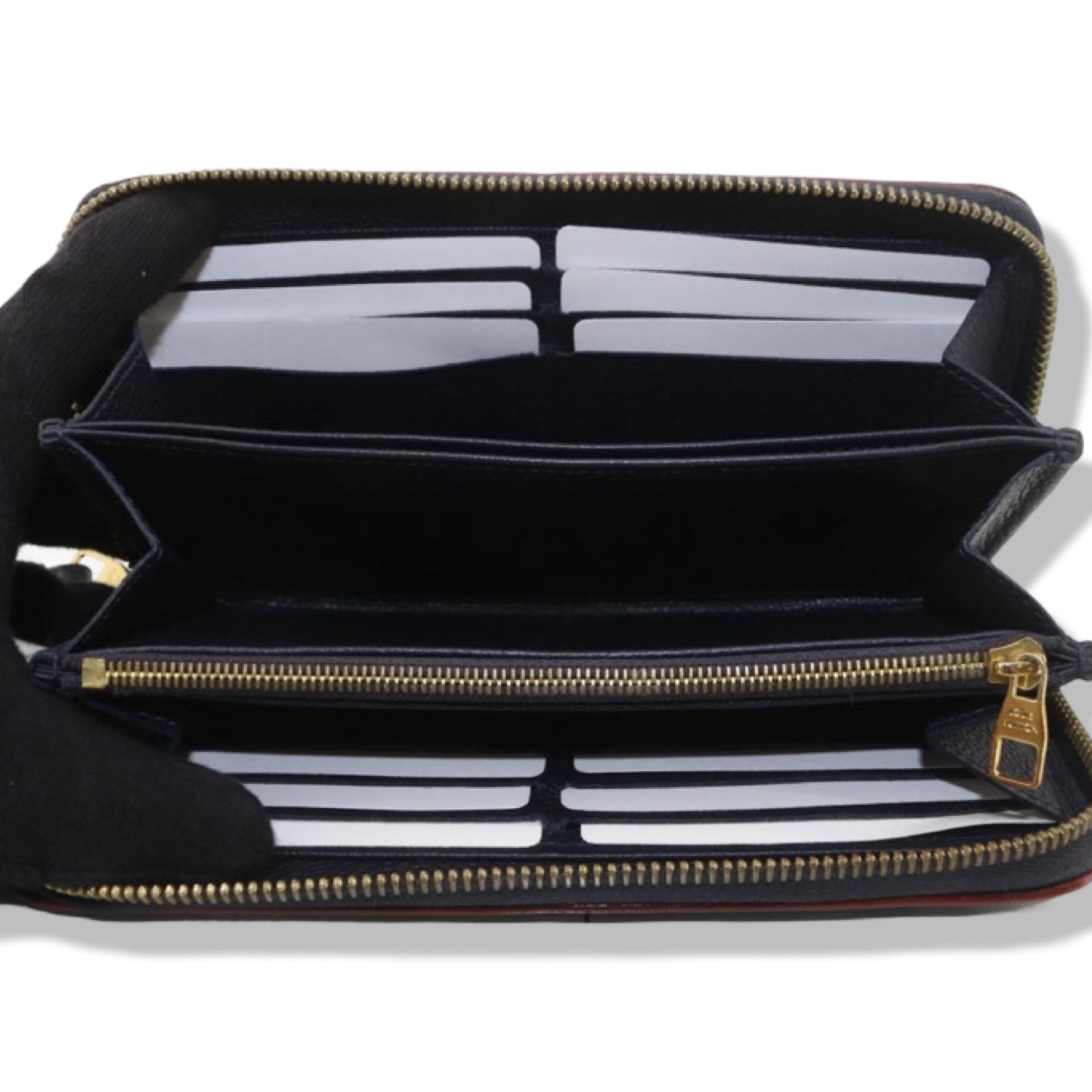 Pre-Owned Louis Vuitton Zippy Long Monogram Empreinte Leather Wallet (Navy)