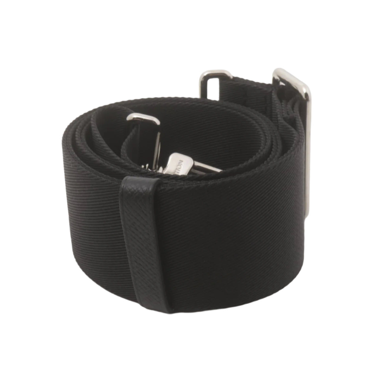 Preowned Louis Vuitton Guitar Strap w/ Silver Hardware (Black)-LOU.S.1079