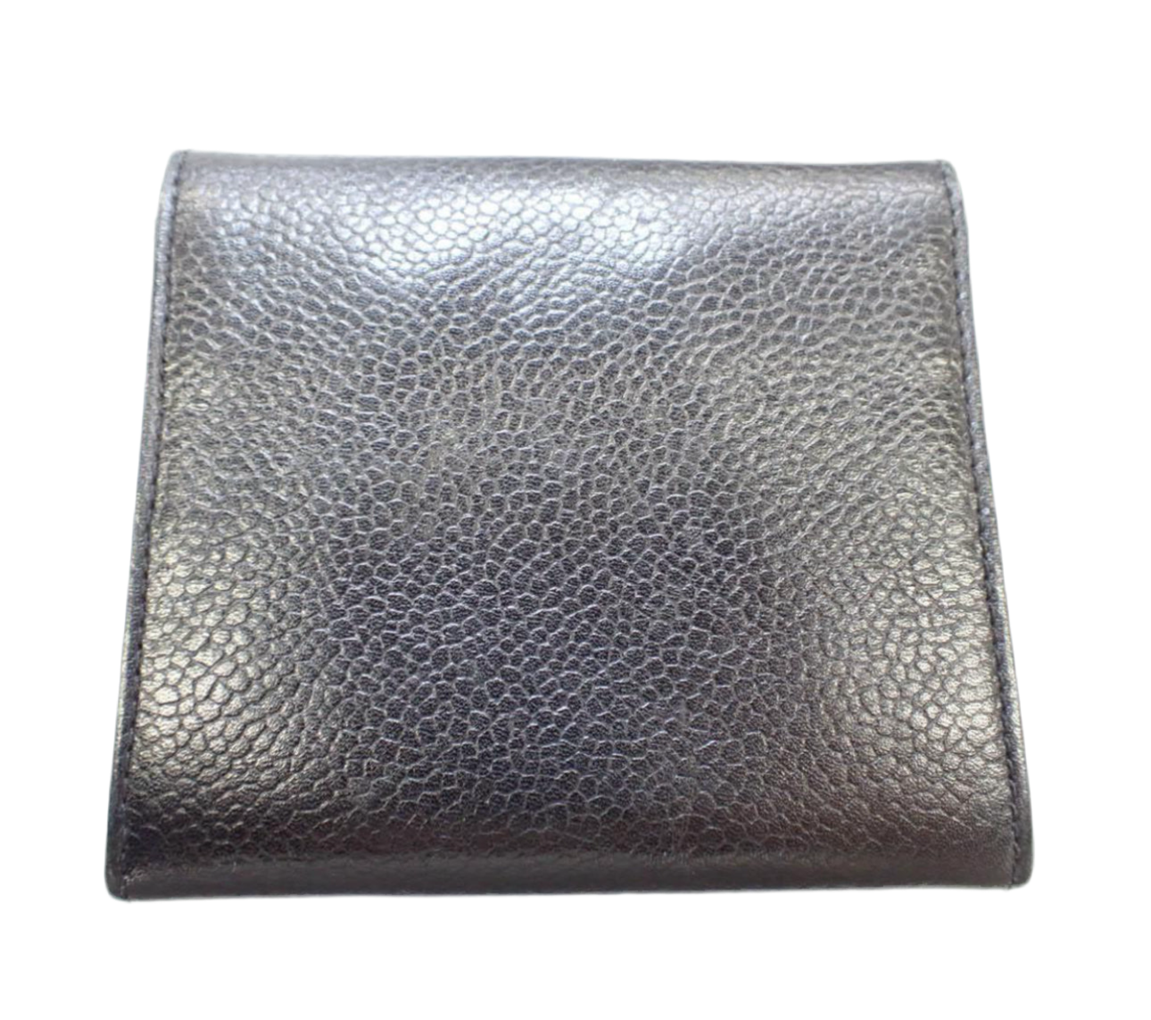 Pre-Owned Chanel Coco Mark Bifold Wallet Caviar Leather (Black)