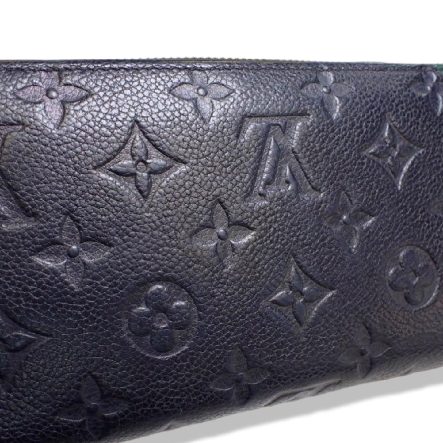 Pre-Owned Louis Vuitton Zippy Long Monogram Empreinte Leather Wallet (Navy)
