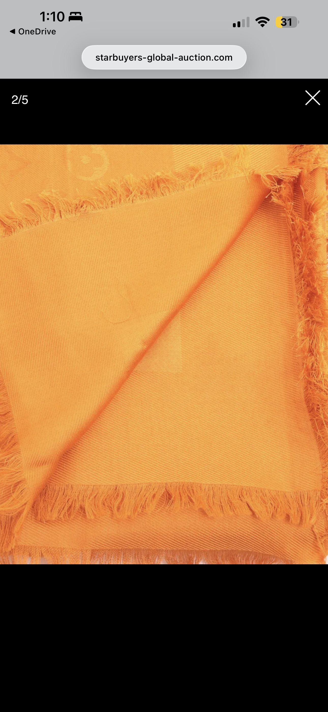 Pre-Owned Louis Vuitton Monogram Classic Blanket Shawl (Orange) LOU.A.1049