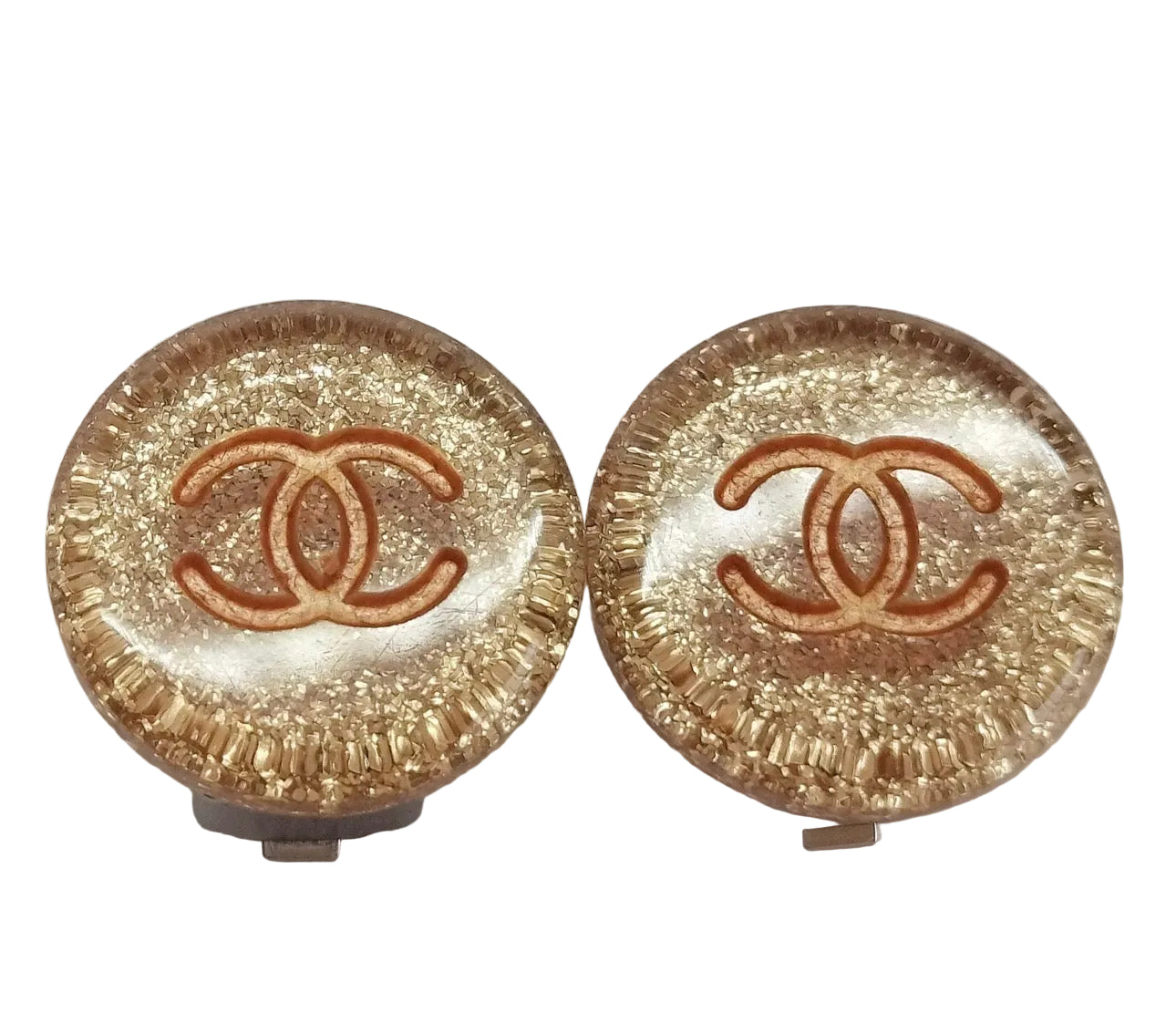 Pre-Owned Chanel CC Glitter Clip On Earrings CHA.J.1072
