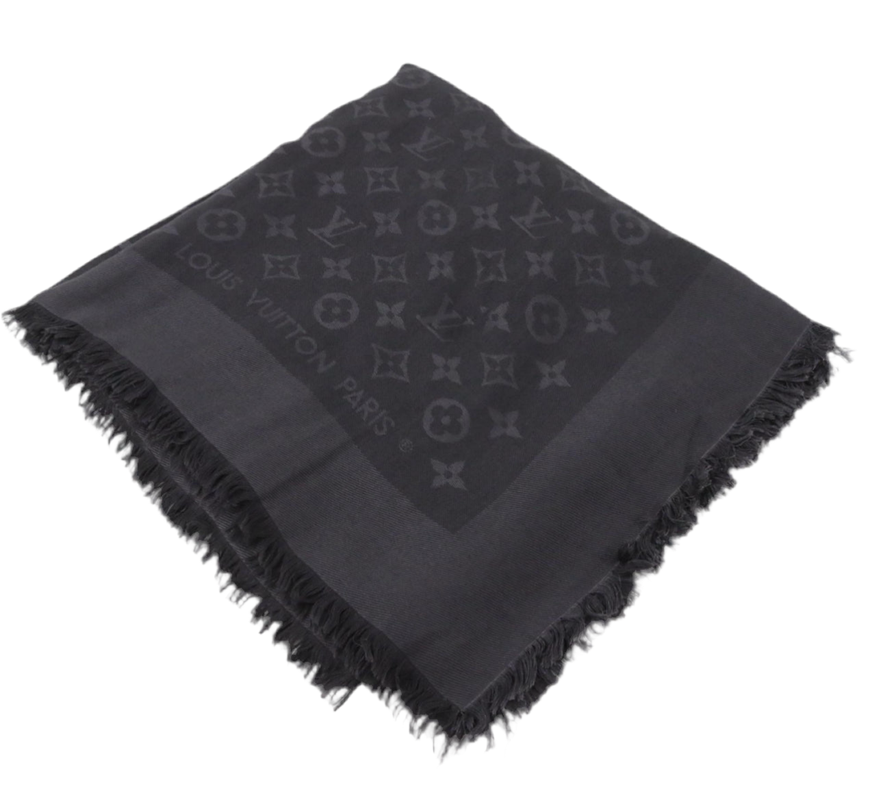 Pre-Owned Louis Vuitton Monogram Blanket Shawl (Black) LOU.A.1010