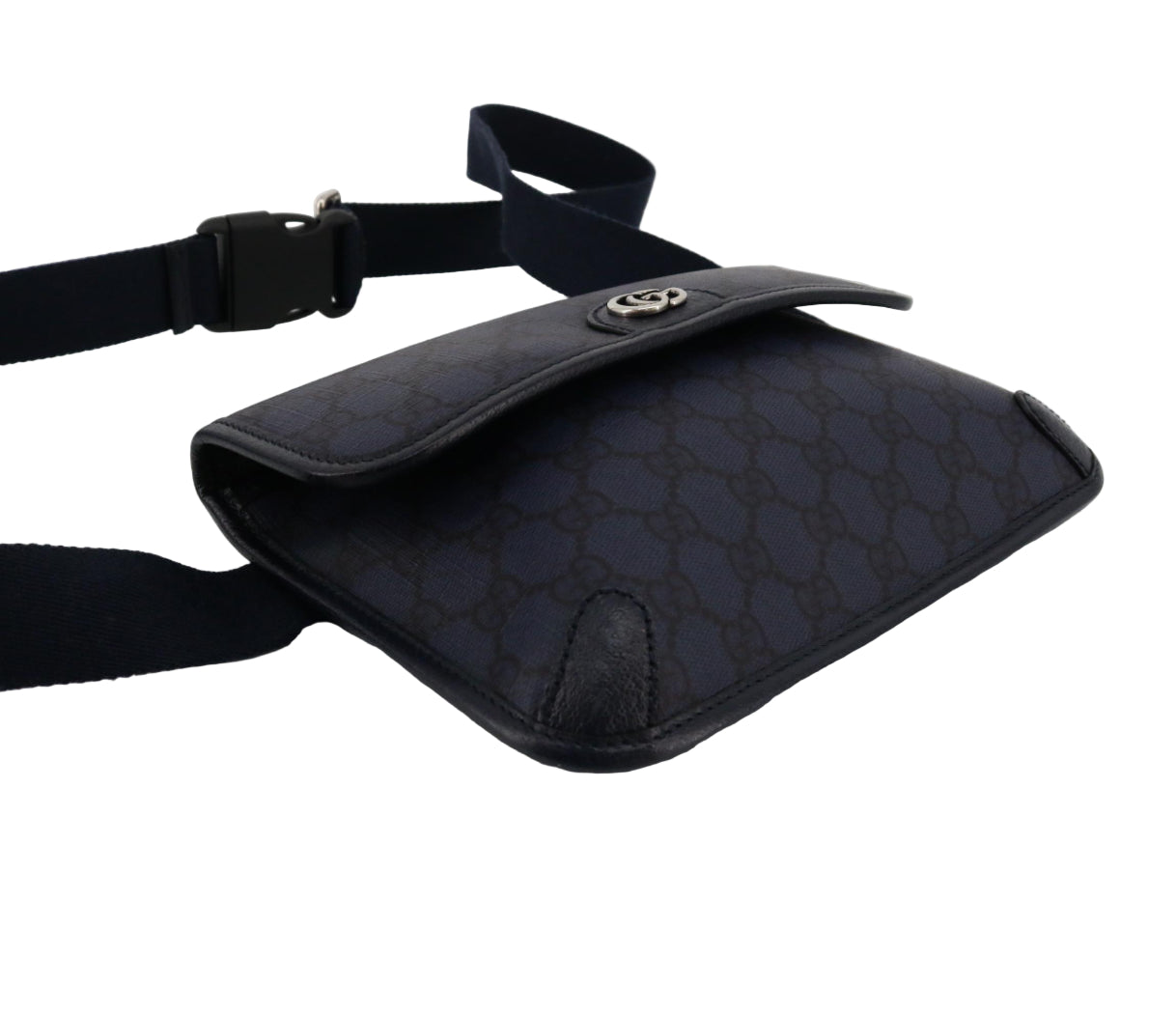 Pre-Owned Gucci GG Supreme Coated Canvas Belt Bag (Navy) GUC.B.1032