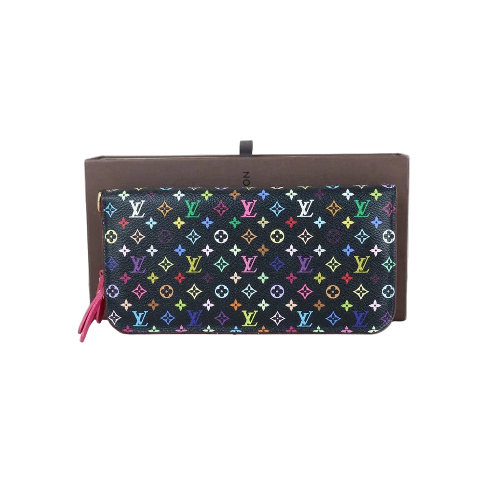 Pre-Owned Louis Vuitton Insolite Long Wallet Monogram Multicolor Takashi Murakami (Black) LOU.S.1104