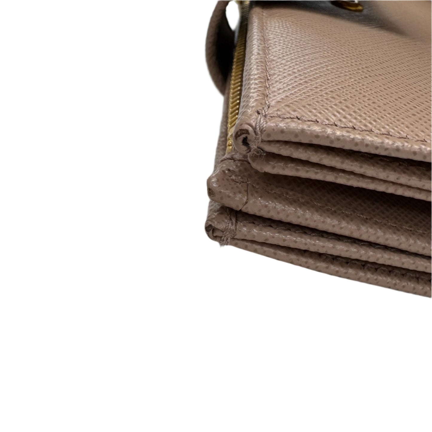 Pre-Owned Prada Long Saffiano Leather Wallet (Beige)